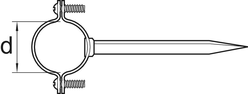 Stiftrohrschellen    3/8" verzinkt 80 mm lang